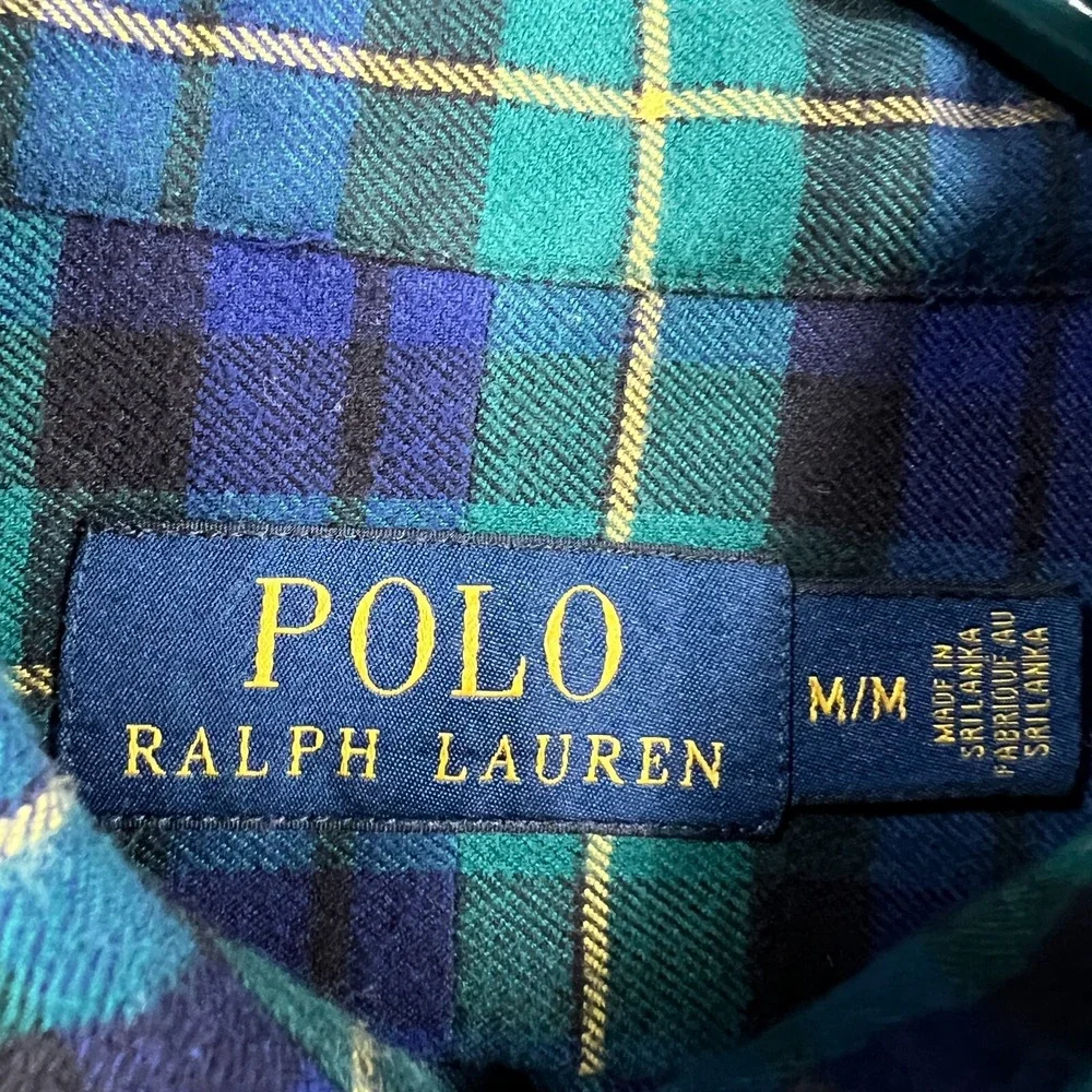 Polo Ralph Lauren Shirt Mens Blackwatch Plaid Long Sleeve Button Up Casual